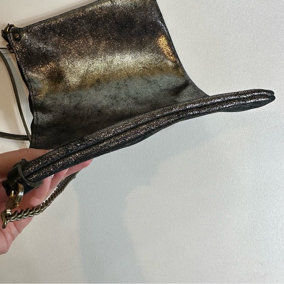 Rue De Bretagne Made In Paris Soft Metallic Chain Strap Pouch Bag Crossbody - Picture 7 of 16